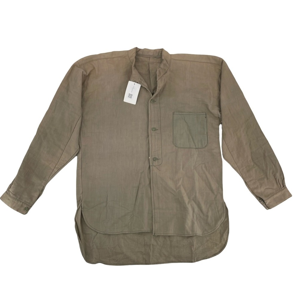 Unbranded (Maybe) Comoli/INherit Men's Shirt Grandad Collar Pullover Tan Vintage